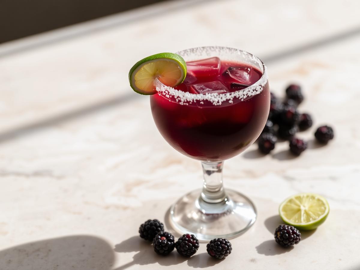 Dark Aronia Margarita made with Aronia juice